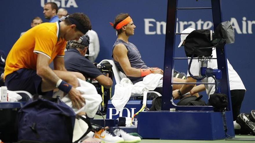 Nadal abandona lesionado y Del Potro jugará contra Djokovic la final del Abierto de EEUU