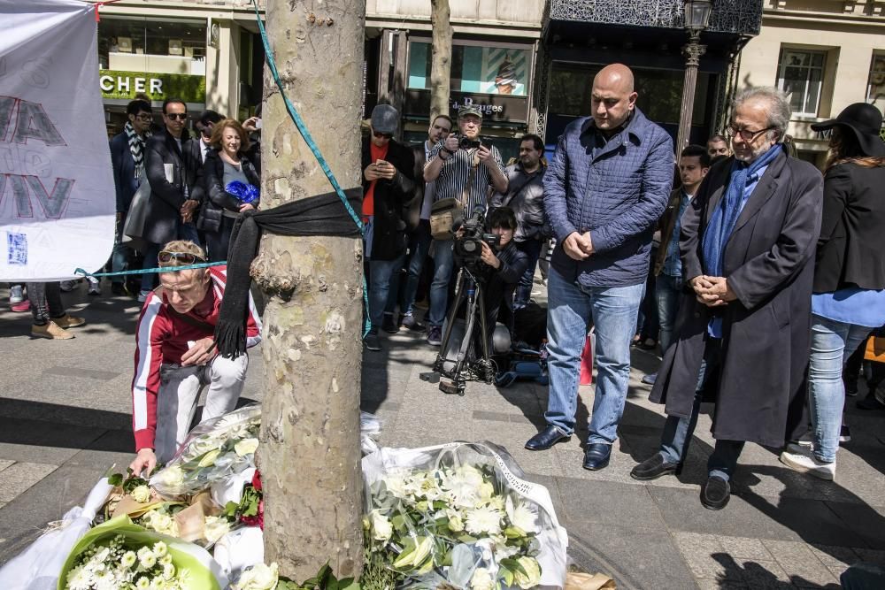 Francia rinde homenaje al policía asesinado en los Campos Elíseos