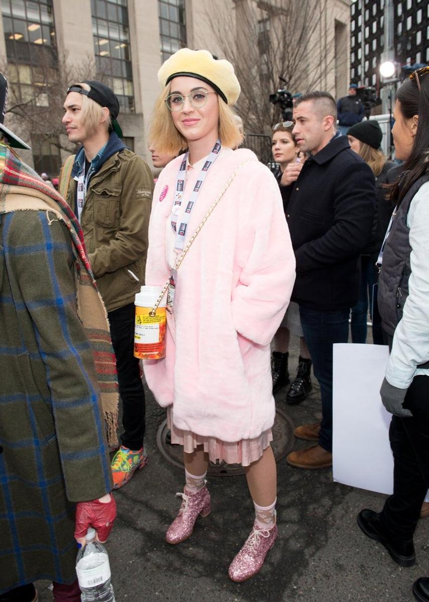 Katy Perry, a tope de pink en la Women's March