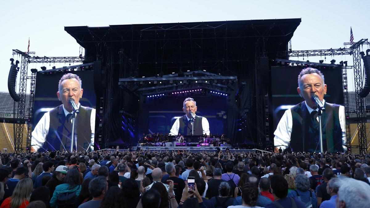 Momento del concierto de Bruce Springsteen en Barcelona el pasado jueves.
