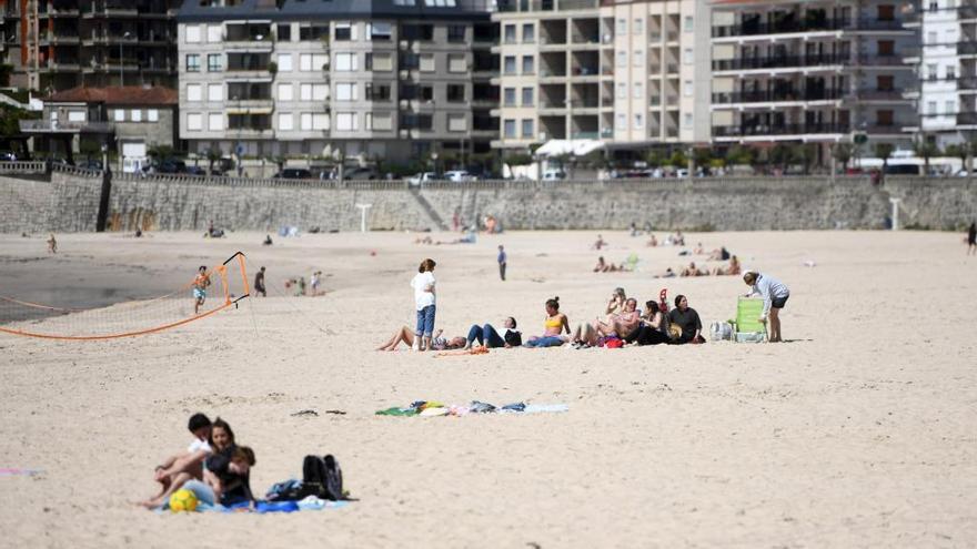 Aspecto de la playa de Silgar esta Semana Santa