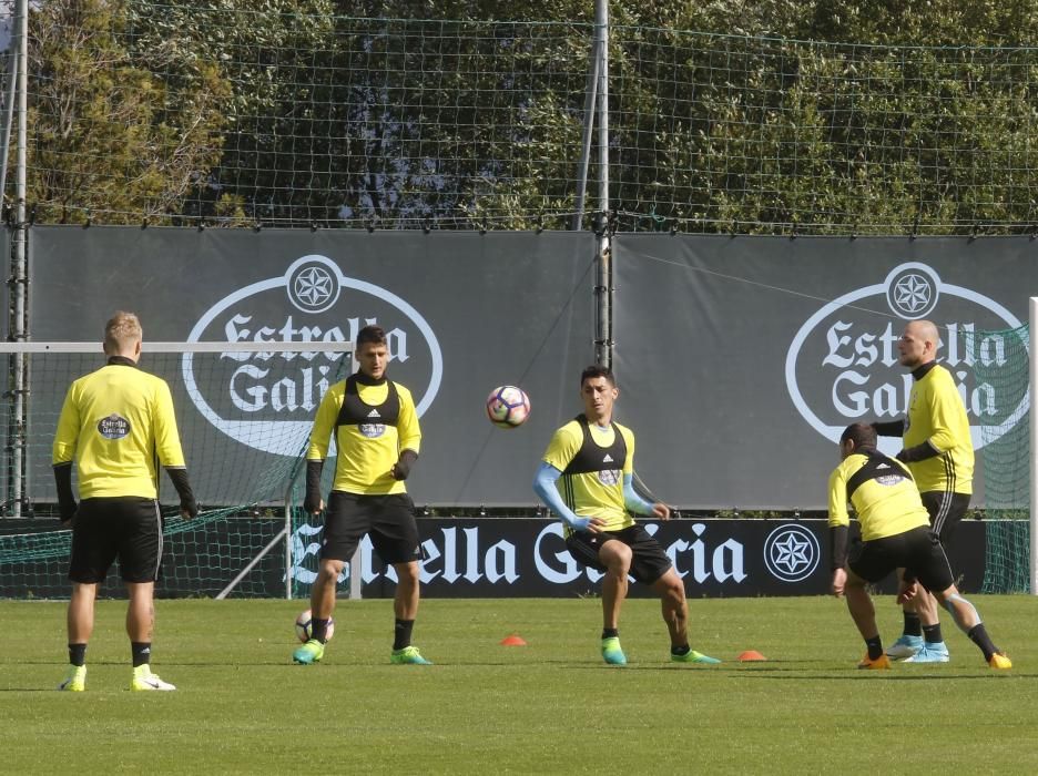 El equipo celeste se ejercita en A Madroa dos días después de caer por la mínima en Balaídos ante el Manchester United