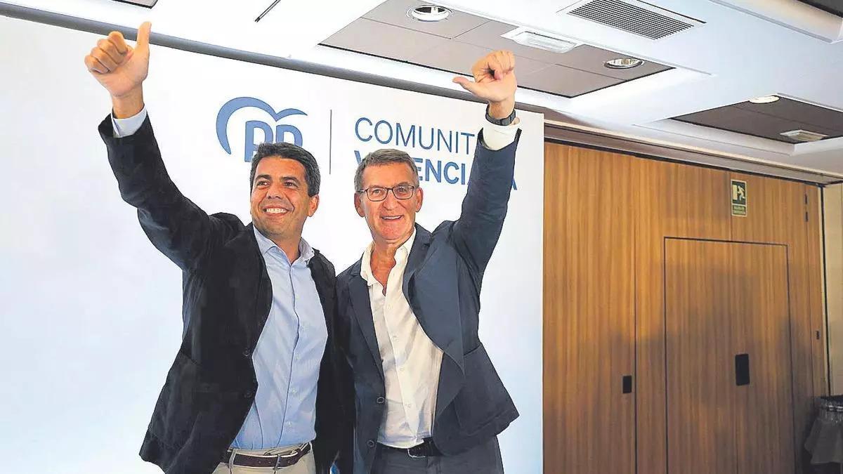 Carlos Mazón y Alberto Núñez Feijóo.