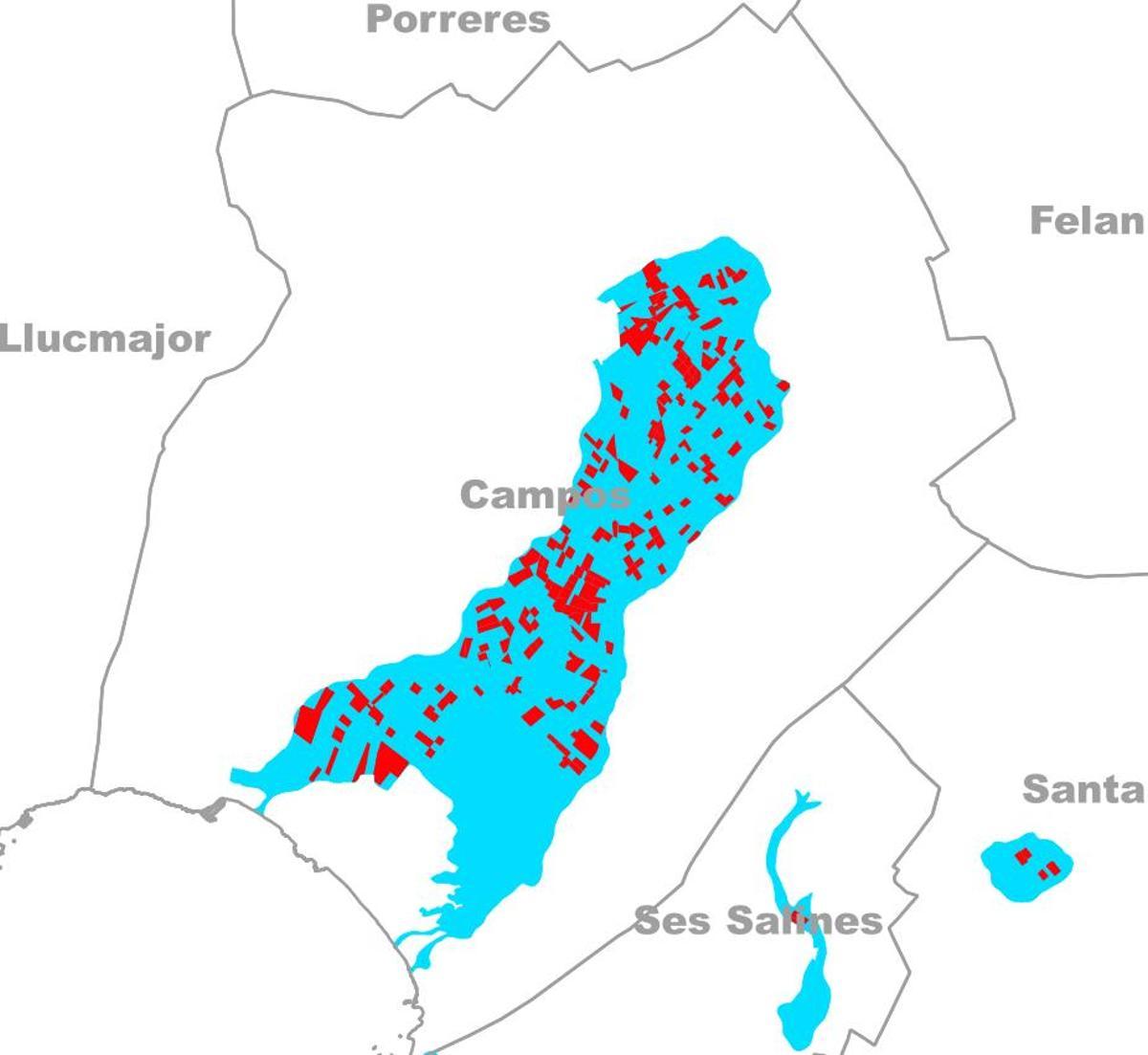 Parcelas en zonas inundables de Campos