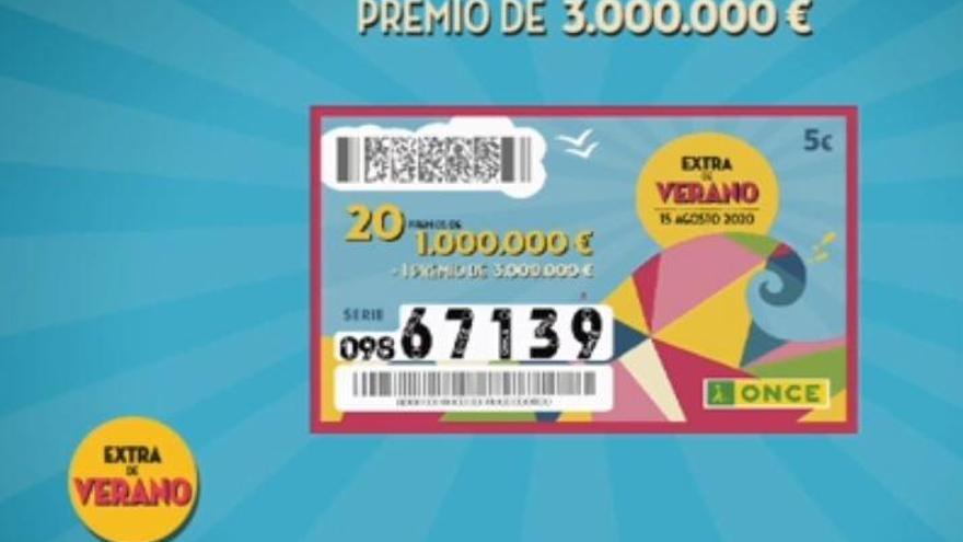 Sorteo Extra de Verano de la ONCE 2020 del sábado 15 de agosto de 2020.