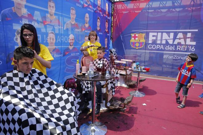 La fan zone del FC Barcelona en Madrid