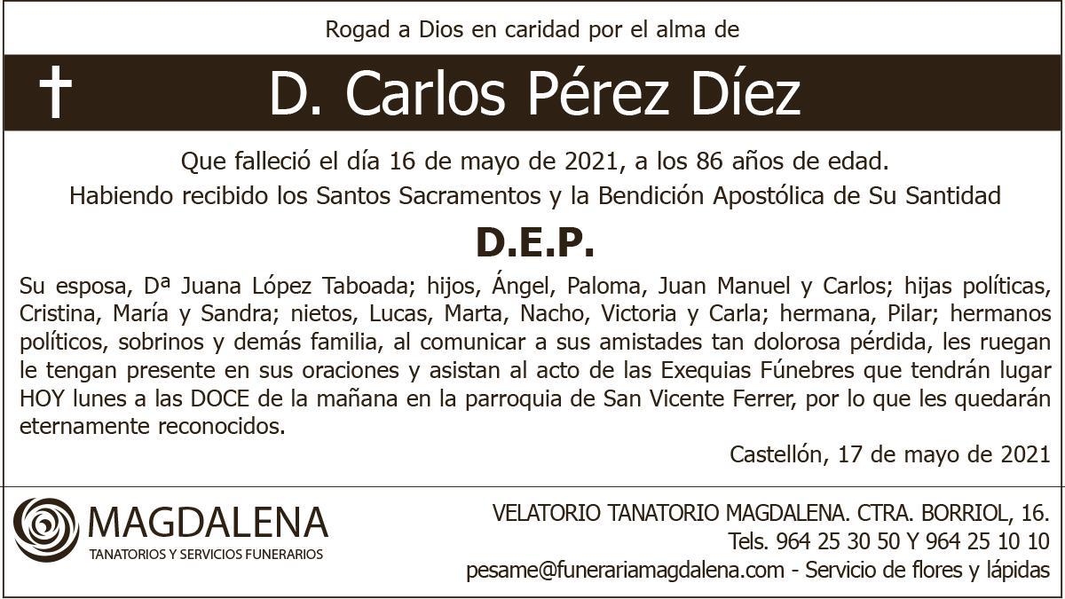 D. Carlos Pérez Díez