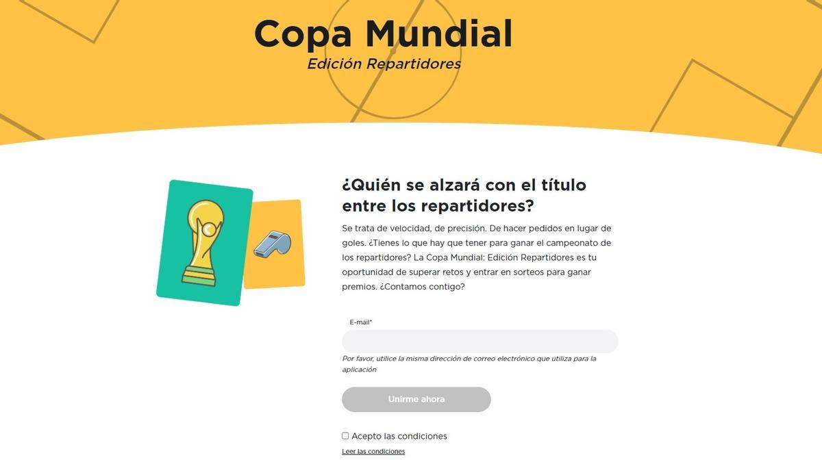 Anuncio de Glovo a sus repartidores para el Mundial de Qatar 2022.