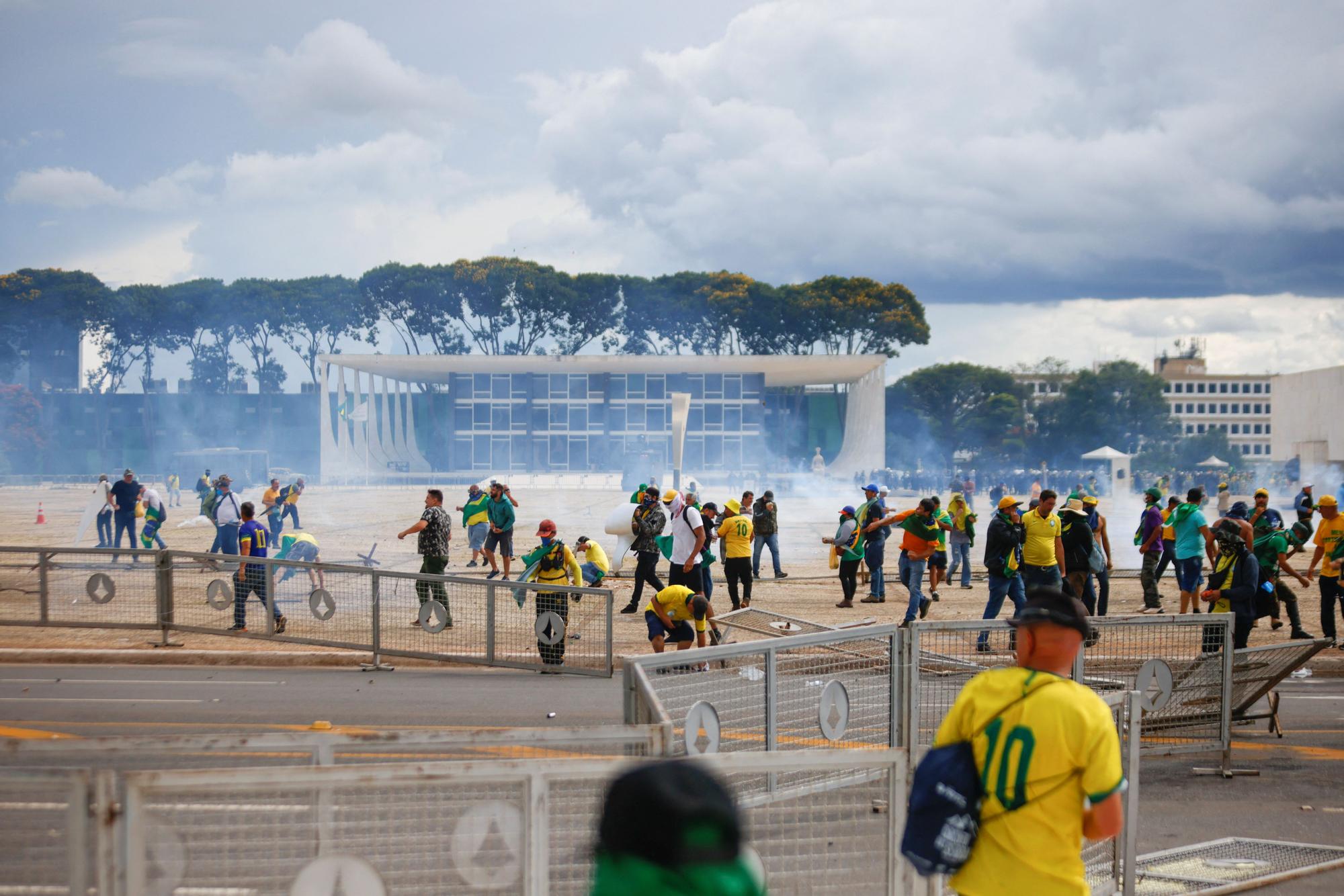 Supporters of Brazil's former President Jair Bolsonaro demonstrate against President Luiz Inacio Lula da Silva, in Brasilia