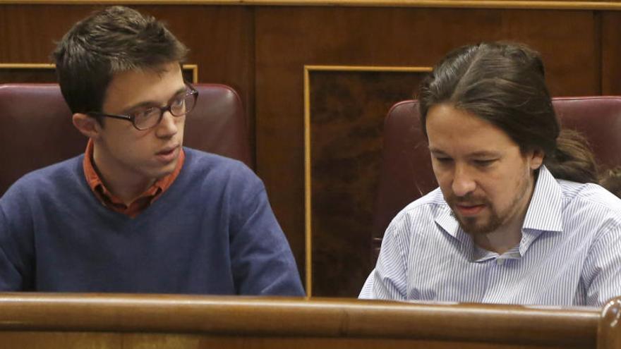 Errejón e Iglesias, este miércoles en el Congreso.