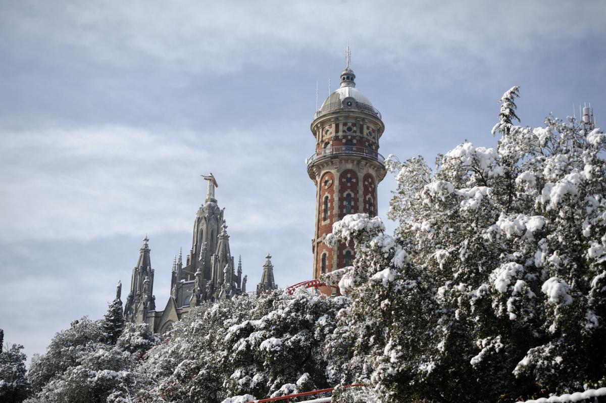 La nieve llega a Barcelona: Collserola, cubierta de blanco