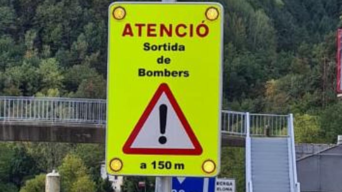 La nova senyalització vertical a la C-16, a Guardiola de Berguedà