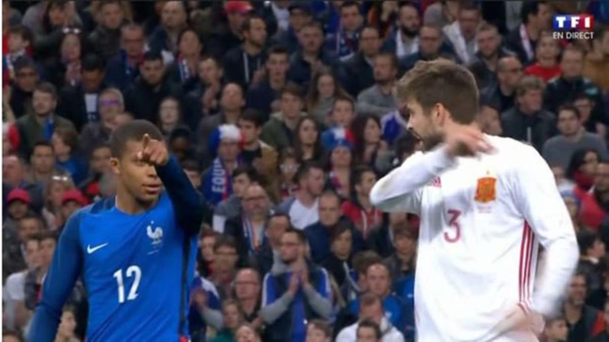 Mbappe and Gerard Pique