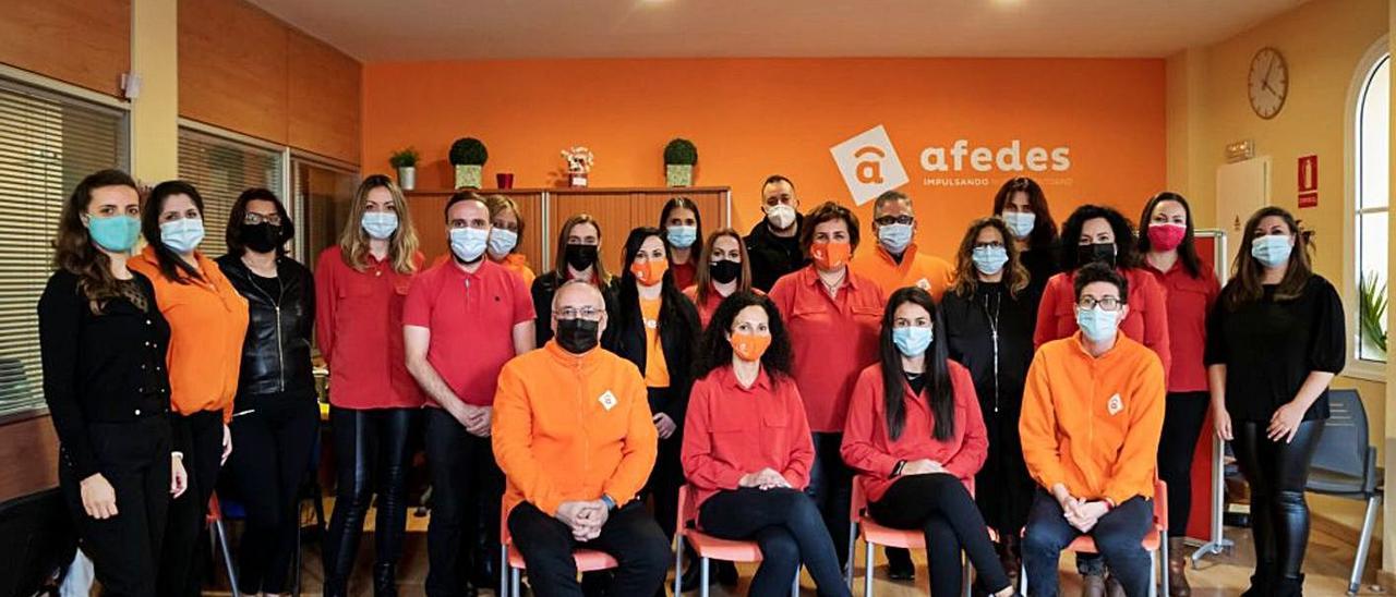 El equipo de profesionales y colaboradores de Afedes.