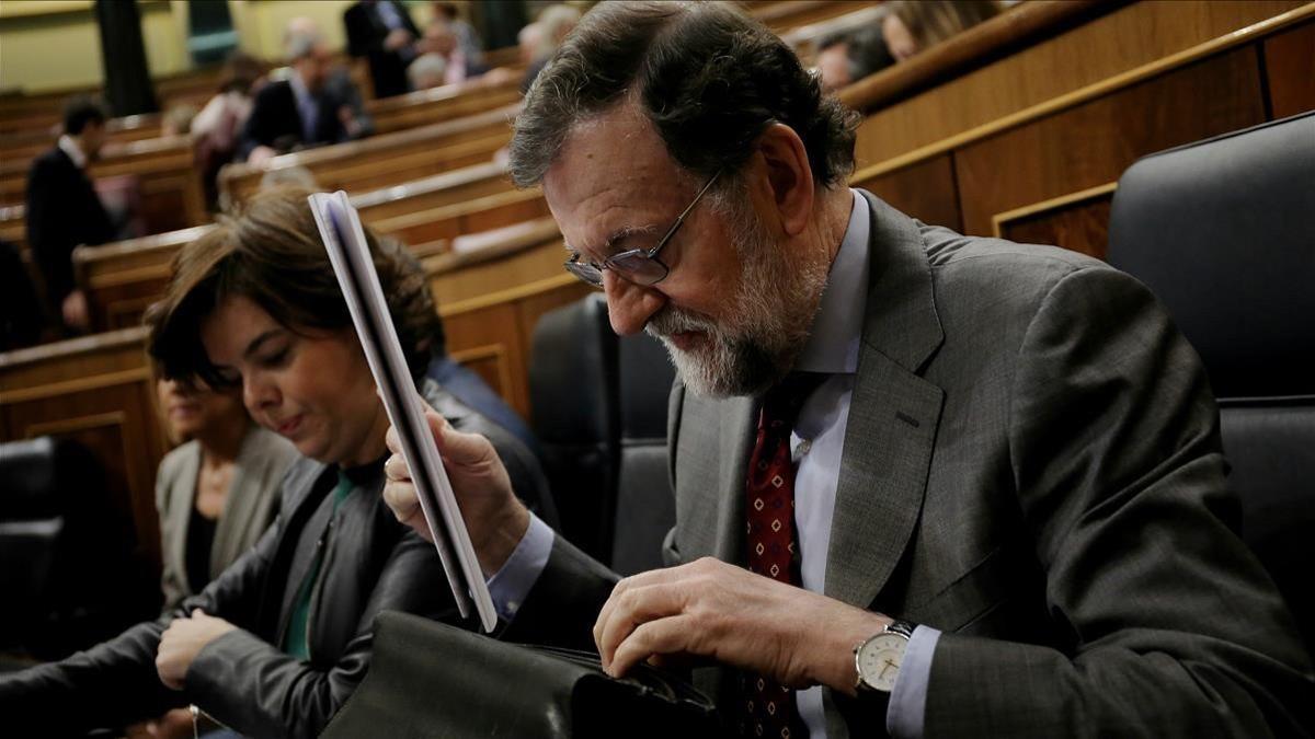 Mariano Rajoy, durante la sesión de control de este miércoles