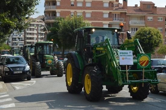 Protesta amb tractors a Berga