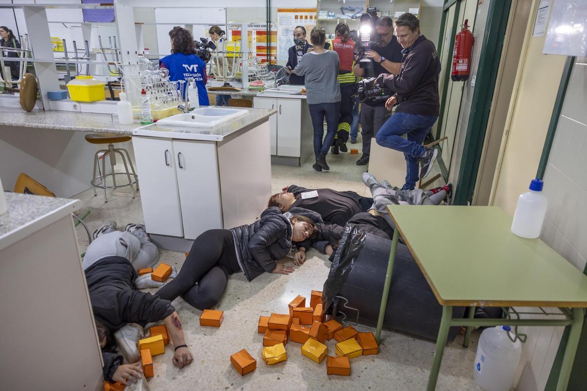 El simulacro de terremoto el pasado año en Torrevieja, coincidiendo con el aniversario del catastrófico seísmo de 1829.