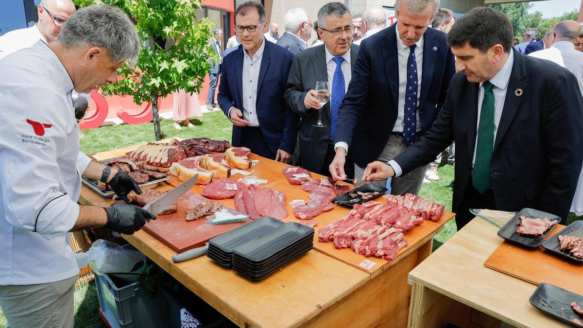 El presidente de la Xunta y el delegado del Gobierno en Galicia en la inauguración de la nueva sede del Consello Regulador de la indicación geográfica protegida Ternera Gallega