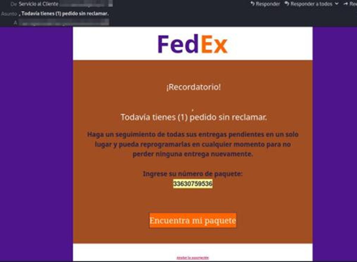 ESTAFA FEDEX | La nueva estafa que suplanta a FedEx en un correo ...