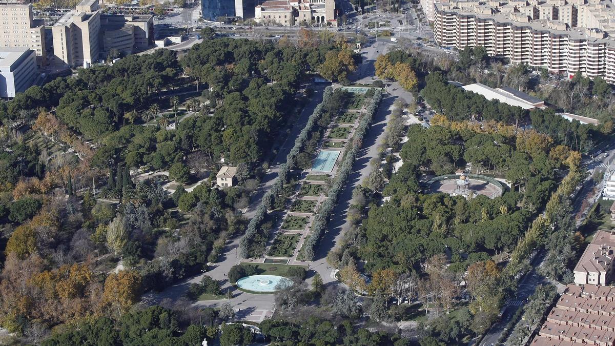 Imagen aérea del Parque Grande de Zaragoza.