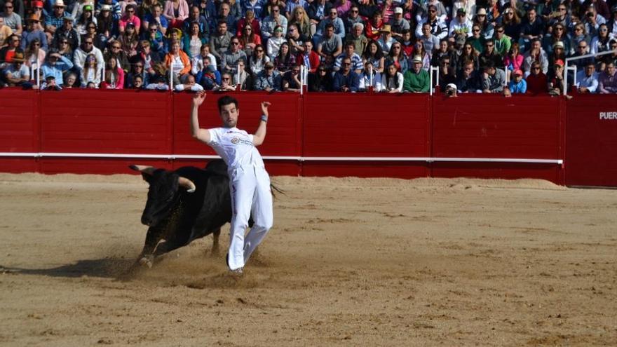 Uno de los recortadores en plena acción