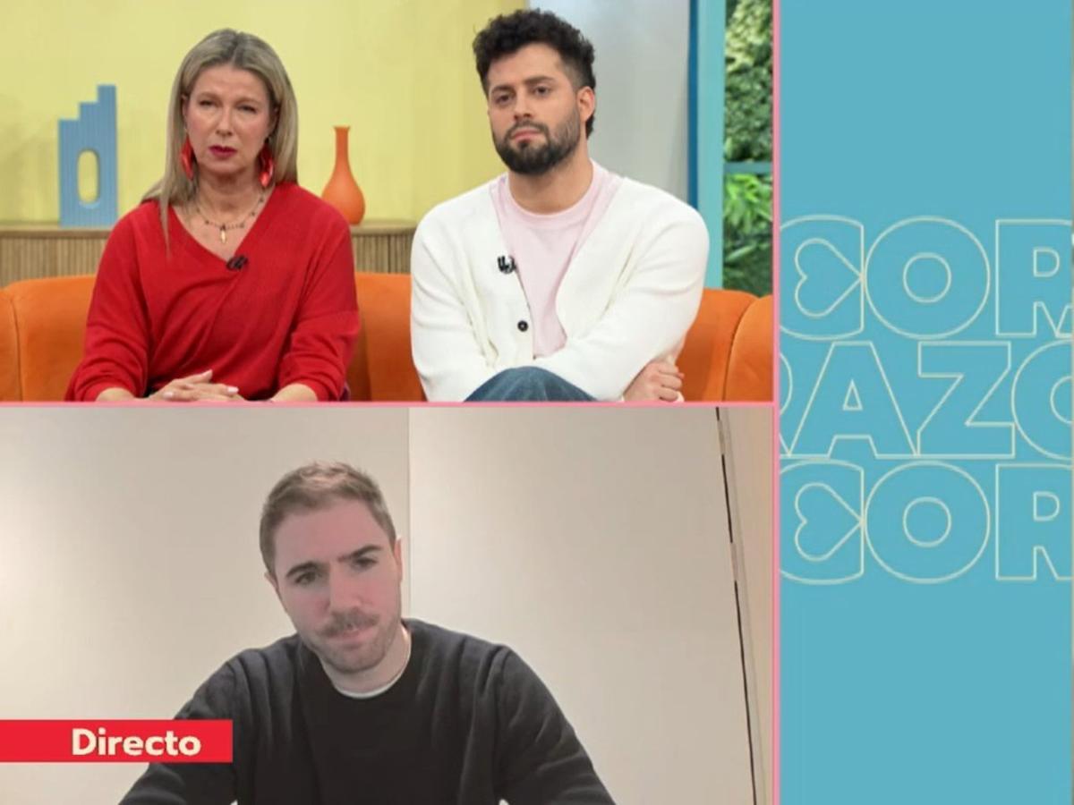 Juan Carlos Oviedo, hermano de Gemeliers, explicando la agresión a sus hermanos en el programa 'D Corazón' con Anne Igartiburu y Javier de Hoyos. D Corazón