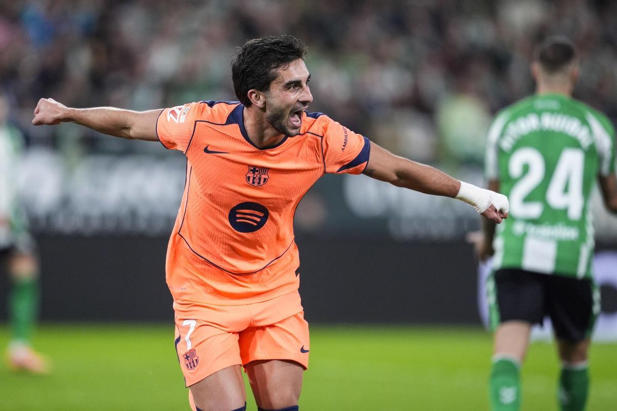 06/12/2025 Real Betis v FC Barcelona - LaLiga EA Sports. Ferran amarga al Betis y afianza al líder Barça Los de Flick remontaron, golearon y dosificaron pensando en la Champions DEPORTES Joaquin Corchero / AFP7 / Europa Press