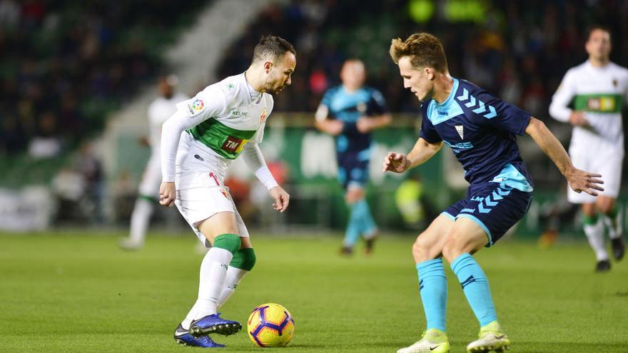 Iván Sánchez, durante el último Elche-Albacete disputado en el Martínez Valero