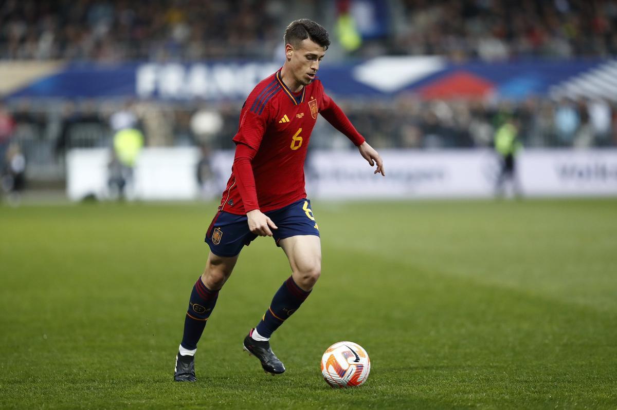 El cordobés Antonio Blanco en un partido con la selección española sub-21.