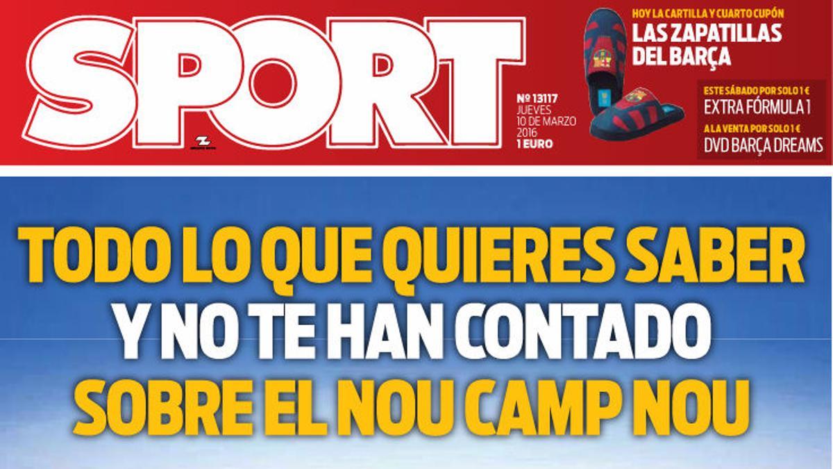 La portada de este jueves 10 de marzo