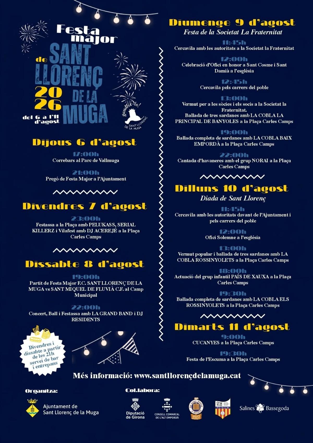 El cartell amb el pograma de la Festa Major de Sant Llorenç