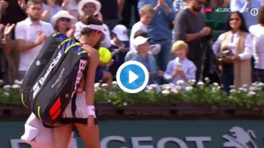 L&#039;espanyola Garbiñe Muguruza abandona la pista molt enfadada amb el públic.