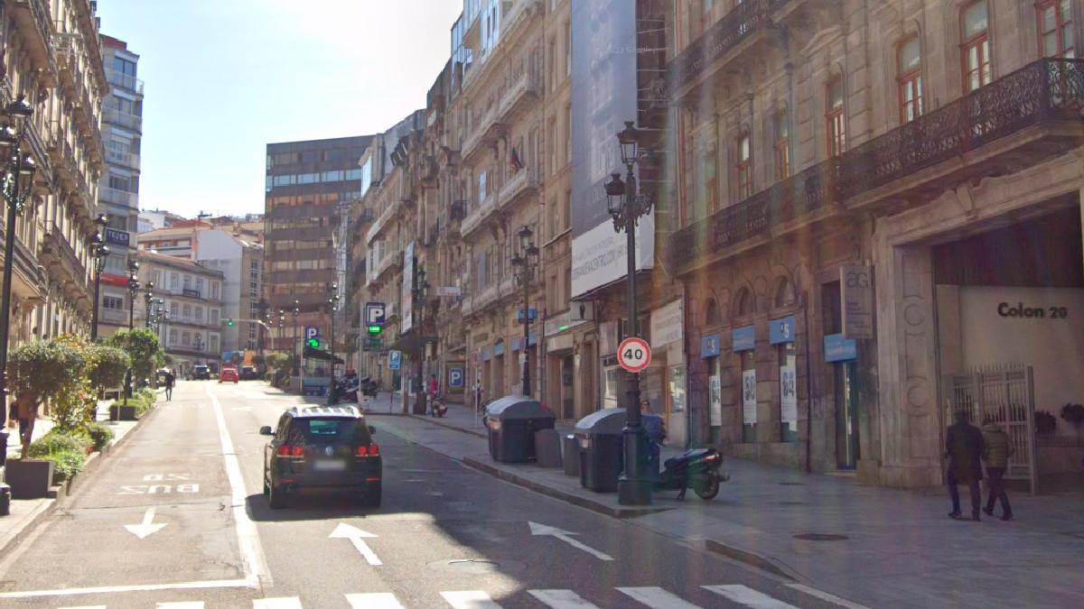 Calle Colón, lugar donde ha ocurrido la colisión.