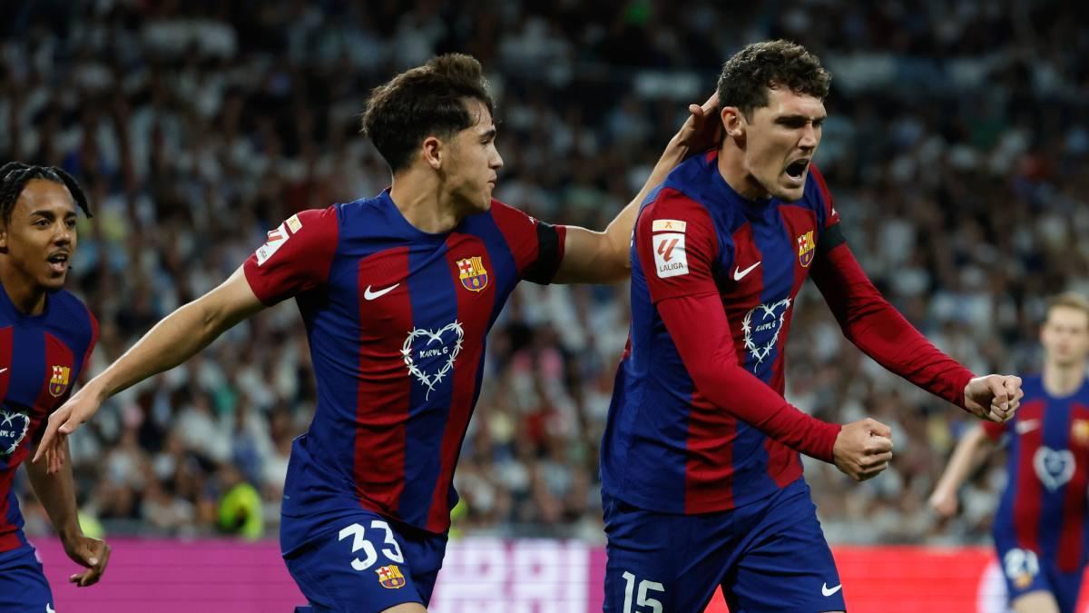 Christensen, celebrando su gol en el clásico