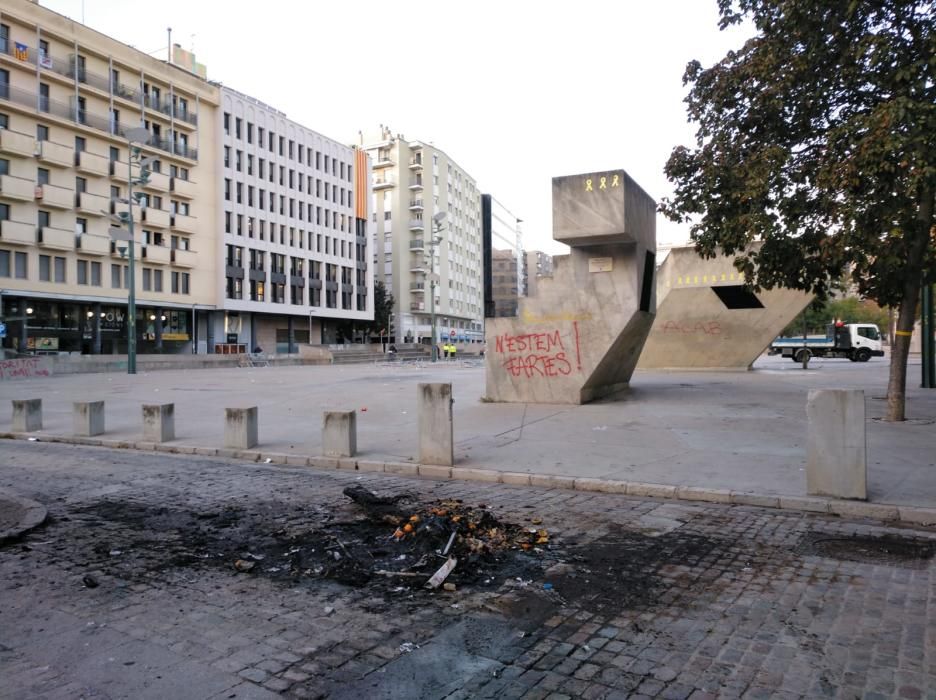 Girona intenta tornar a la normalitat després dels aldarulls de dimecres a la nit