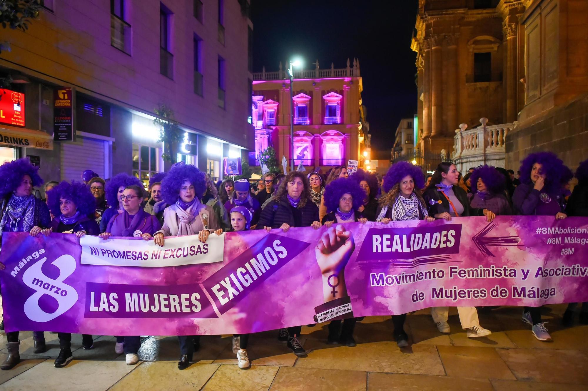 La marcha por el 8M en Málaga, en imágenes