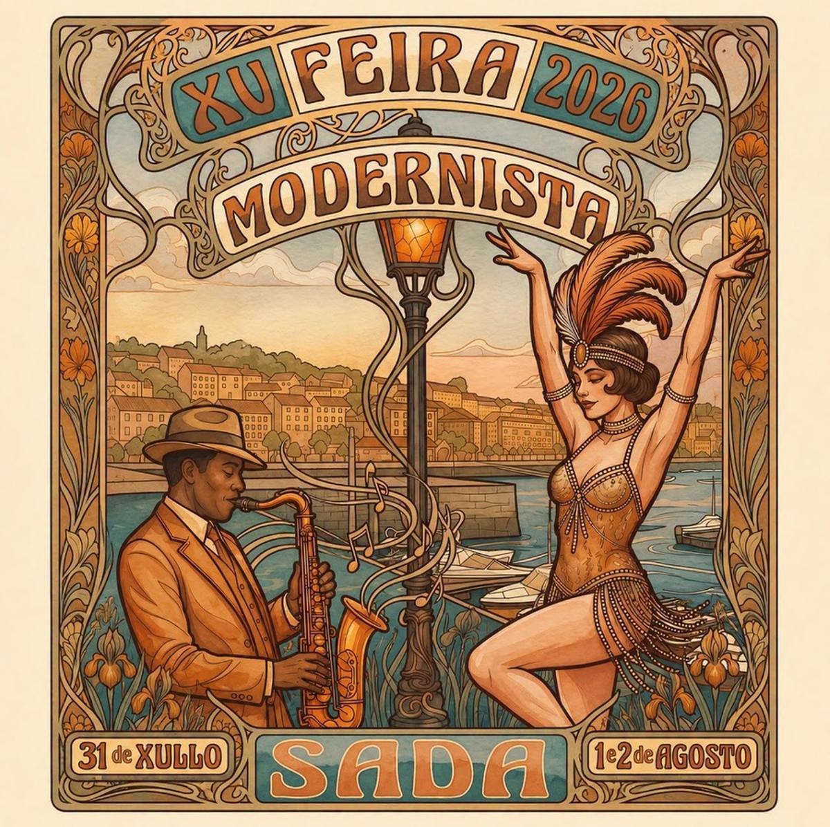 Cartel de la XV Feira Modernista de Sada.