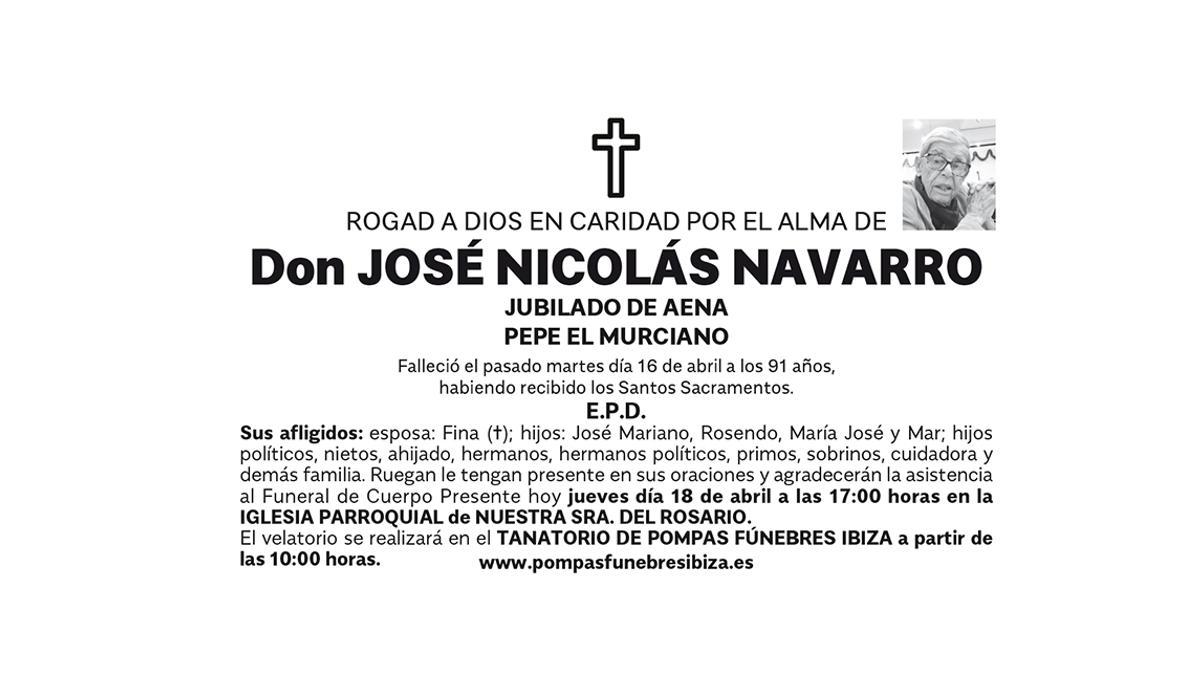 Esquela José Nicolás Navarro