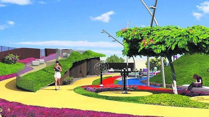 Diseño del nuevo parque deportivo multifuncional que se construirá en el barrio de San Fernando de Maspalomas.