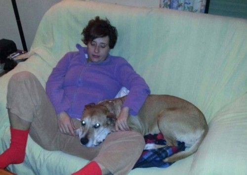 Teresa Romero Ramos, the Spanish nurse who contracted Ebola, is pictured with her dog Excalibur
