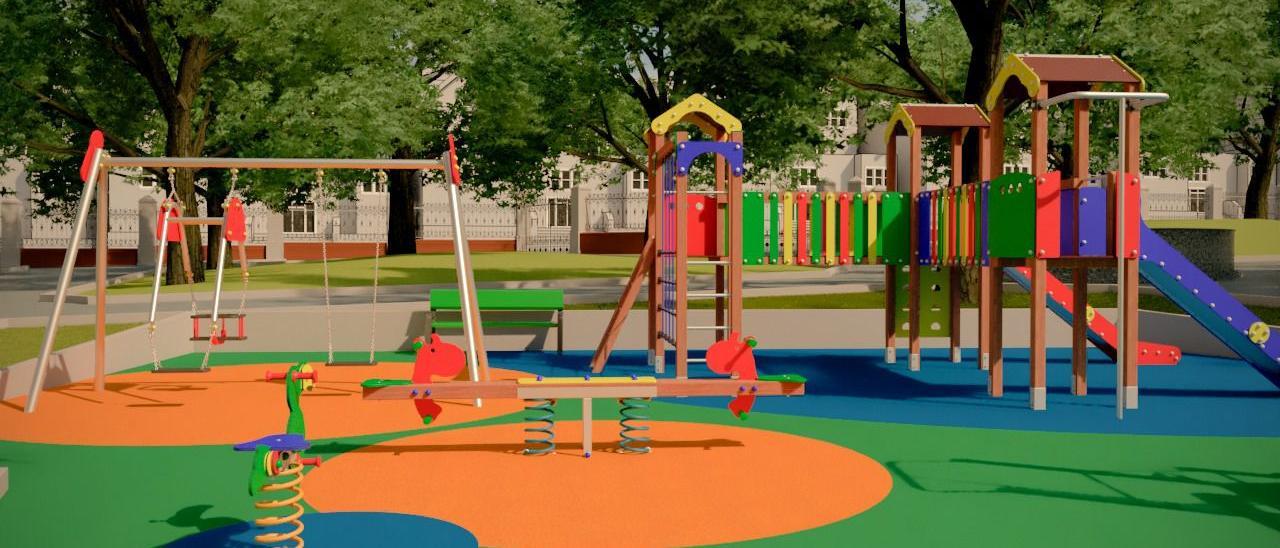 Recreación del parque infantil de Arnao renovado