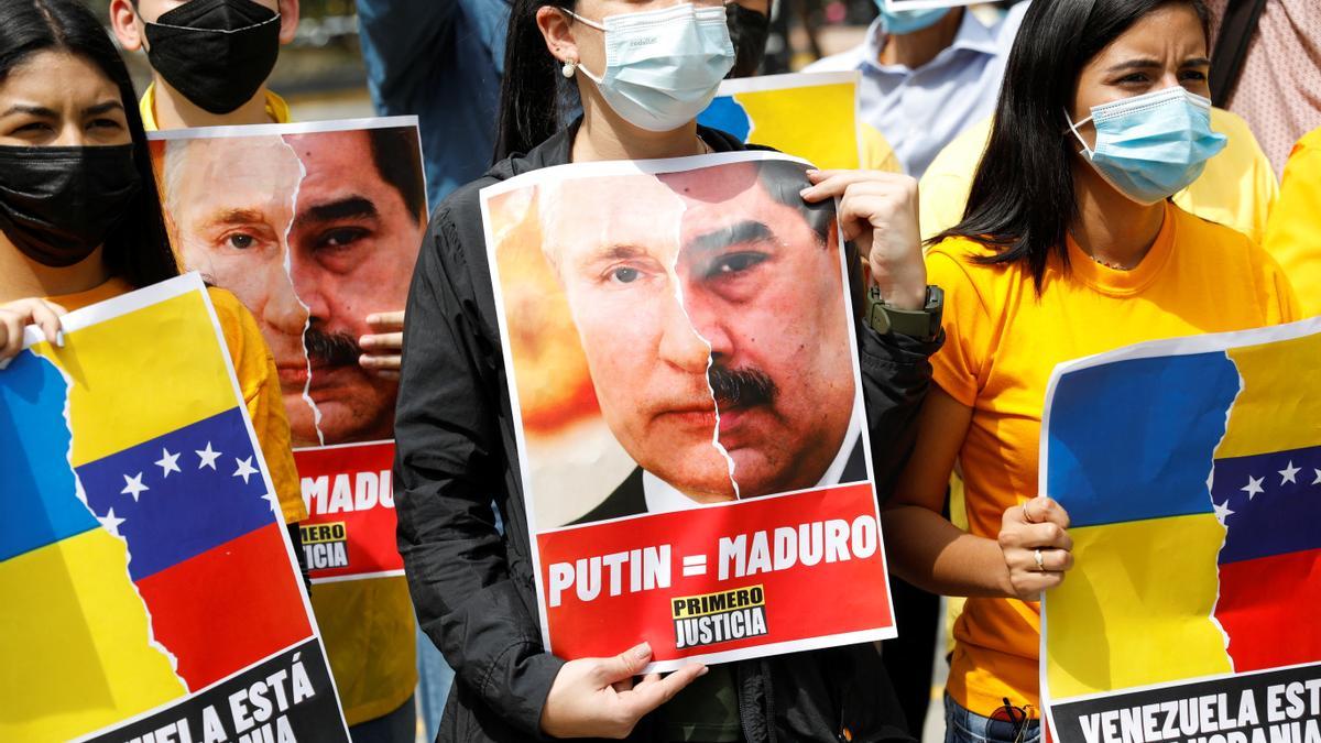 Manifestación contra la guerra en Caracas, el pasado 4 de marzo.