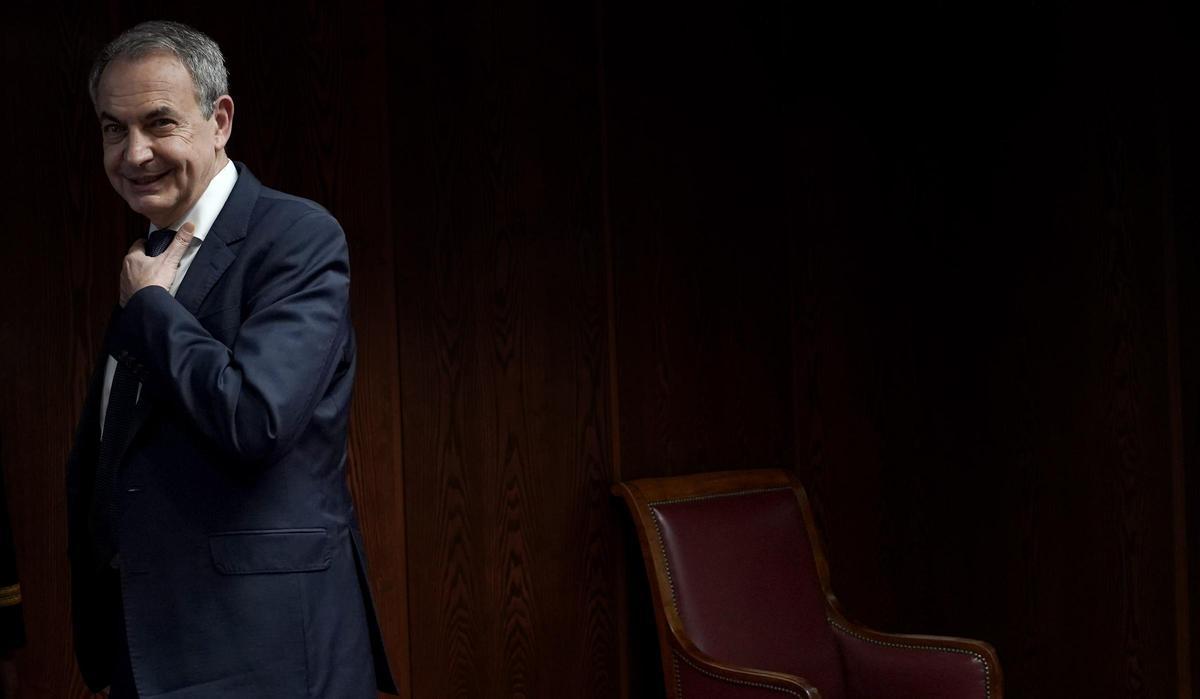 José Luis Rodríguez Zapatero, durante su comparecencia en el Senado, en la comisión sobre el rescate de Plus Ultra.