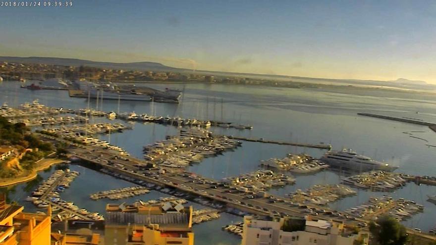 So gülden! Blick am Mittwochvormittag (24.1.) auf den Hafen von Palma.