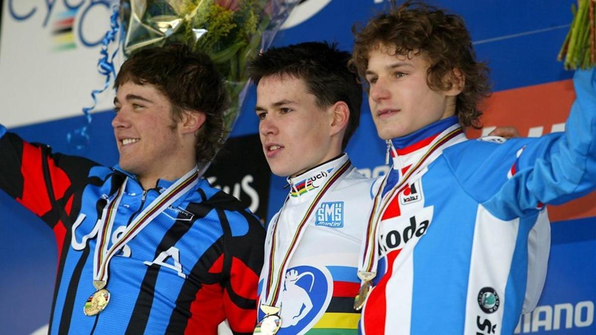 Summerhill (izquierda) en el Mundial Junior de ciclocross