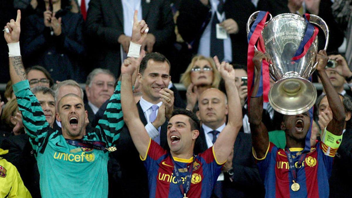 Abidal levantó la cuarta Champions del Barça en Wembley