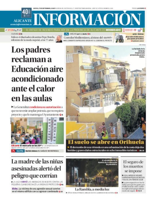 Estas han sido las portadas más destacadas de INFORMACIÓN en 2018