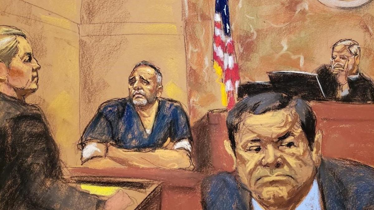 Retrato del juicio al narcotraficante  'El Chapo', en Nueva York.