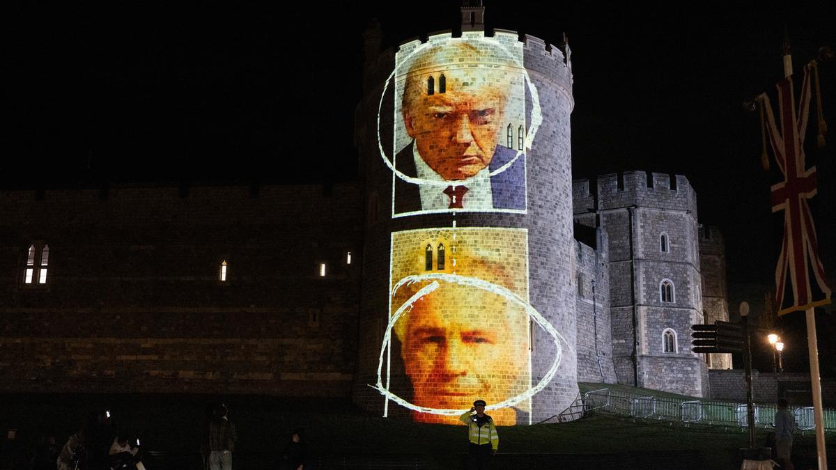 Donald Trump y Melania Trump, en su segunda visita de estado al Reino Unido.