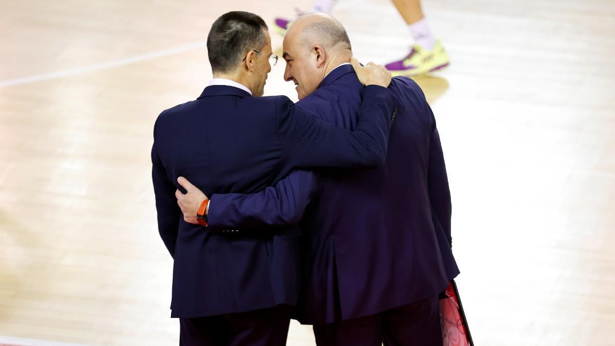 Xevi Pujol celebró junto al resto del staff técnico la clasificación para la pasada Copa del Rey